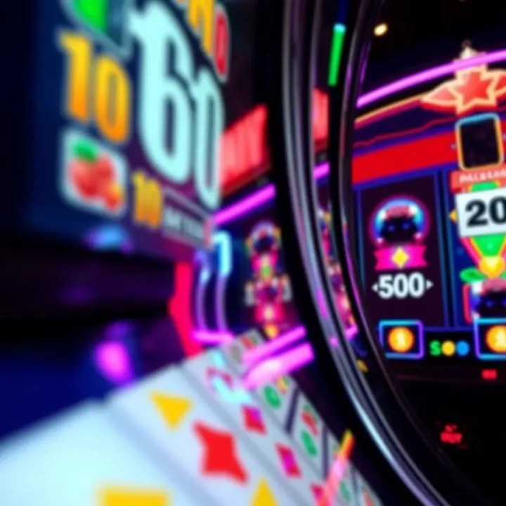 Digital casino gaming interface with vibrant slot machine graphics and payment icons