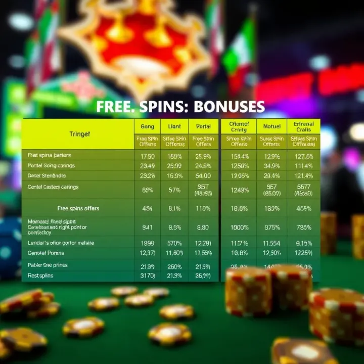 Comparative Overview of Free Spins Bonuses in Nigerian Online Casinos Comparison chart of free spins offers from various Nigerian online casinos