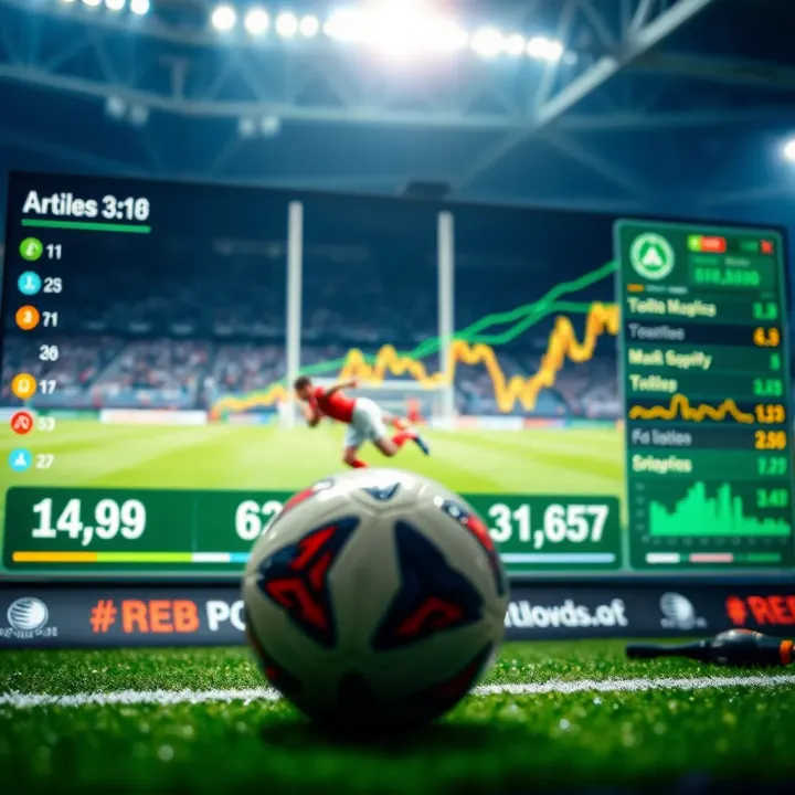 Detailed football match statistics analysis on digital screen with charts and graphs