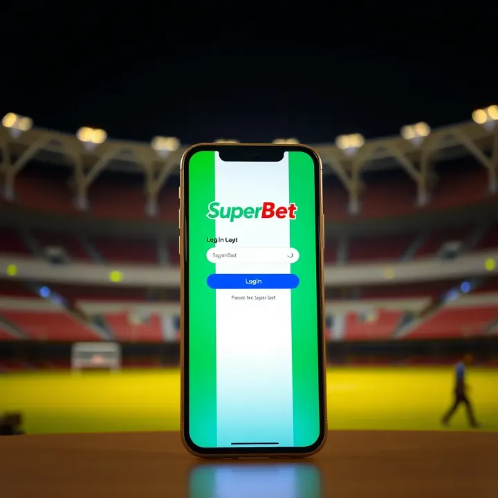 Mobile device displaying SuperBet login screen with Nigerian flag colors