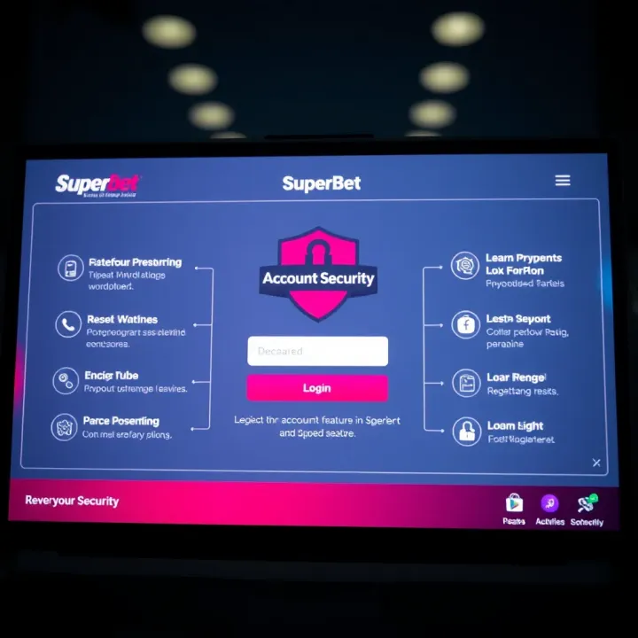 Secure login screen highlighting account protection features on SuperBet platform