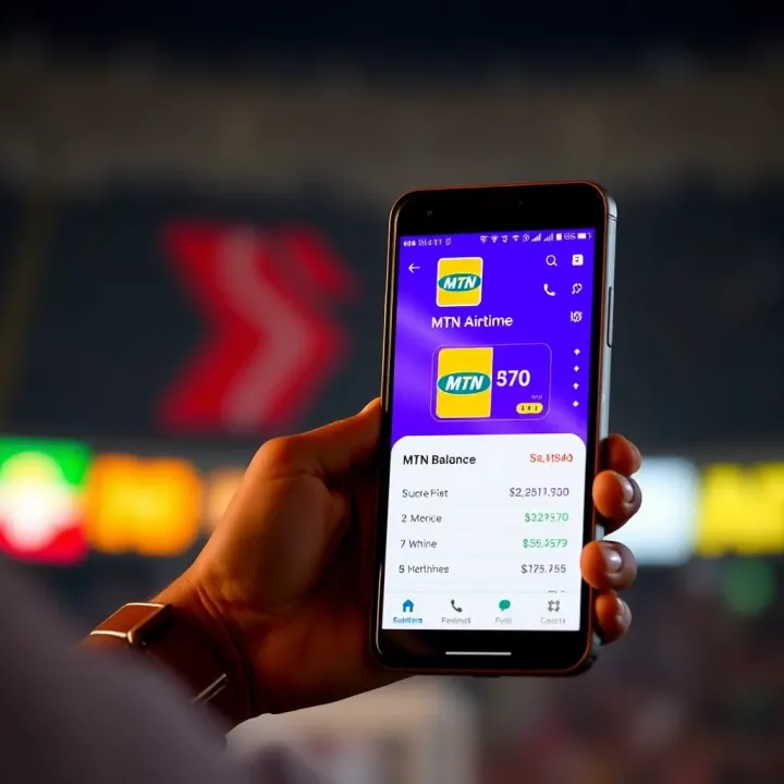Mobile phone displaying Superbet app with MTN airtime balance visible