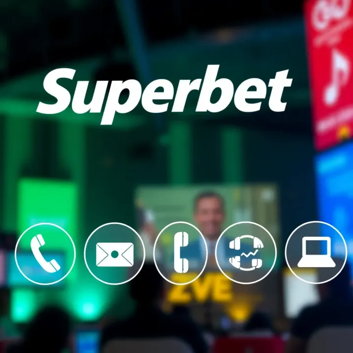 Digital communication icons representing multiple contact methods for Superbet support