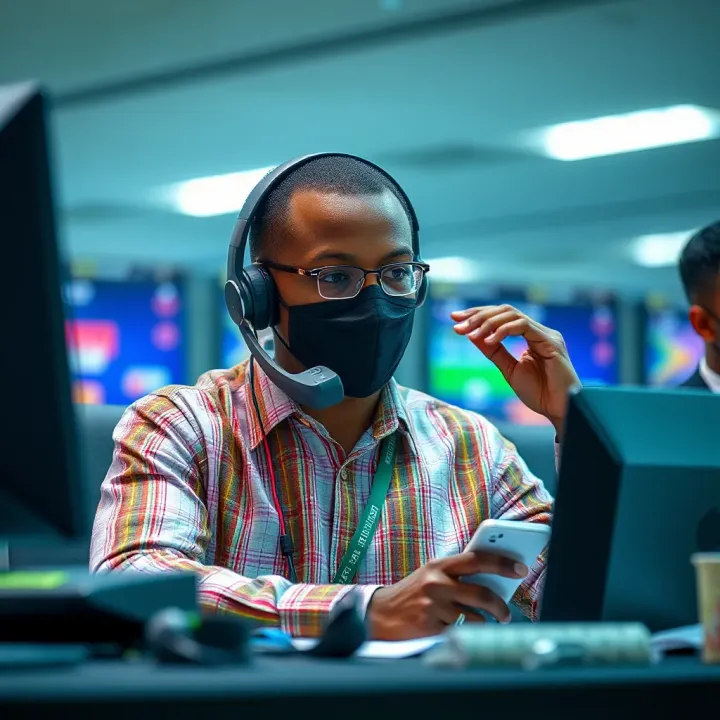 Superbet Customer Support Available by Phone in Nigeria Customer service representative assisting with betting inquiries via phone