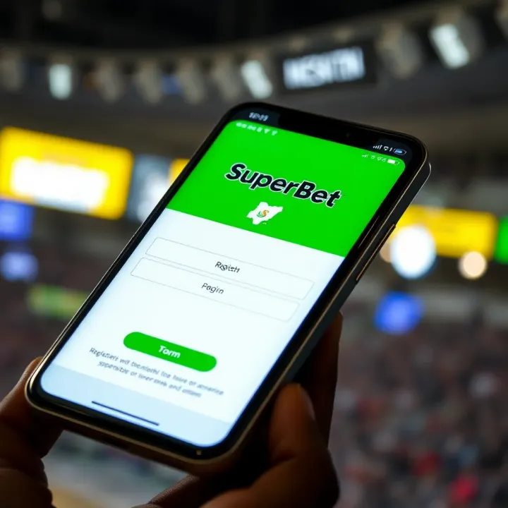 Mobile phone screen showing Superbet registration form with Nigerian flag icon