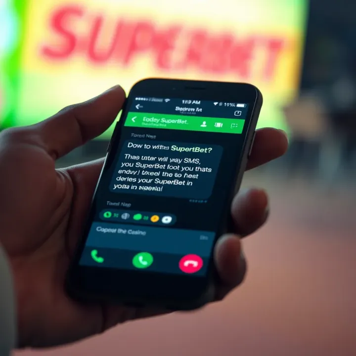 Composing SMS for SuperBet Withdrawal in Nigeria Mobile phone screen displaying a text message composition for SuperBet withdrawal in Nigeria