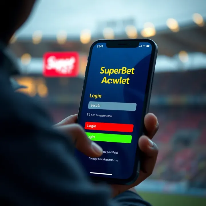 Secure Login on SuperBet Mobile Platform User entering login credentials on the SuperBet mobile app with security icons