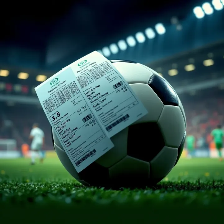 Exploring Over/Under Betting Mechanics on the Superbet Platform Conceptual graphic illustrating over and under betting options with soccer ball and betting slips