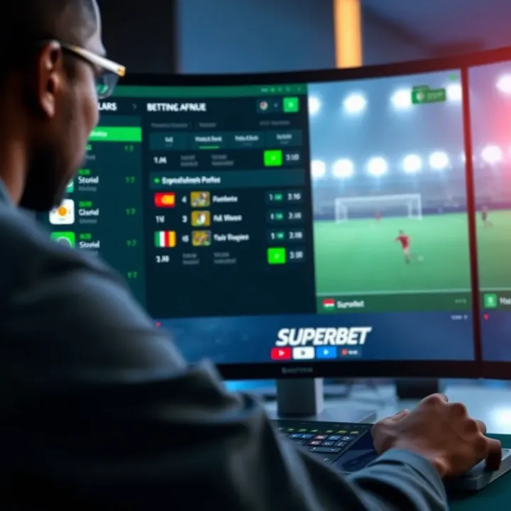 User navigating Superbet Afrique betting platform with multiple sports options displayed