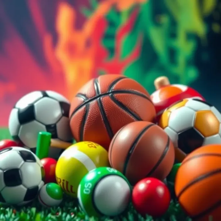 Diverse Sports Available on SuperBet Live Stream A collection of various sports icons representing football, basketball, and tennis against a dynamic background