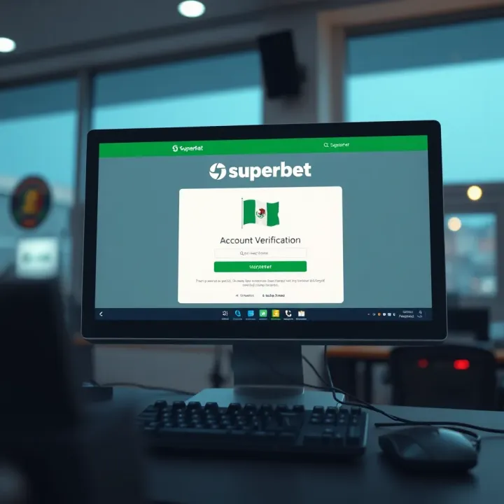 Desktop computer screen showing the Superbet account verification page with Nigerian flag icon