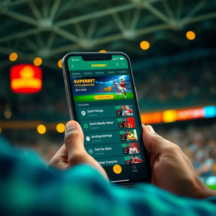 Exploring the Superbet Android App Interface for Sports Betting User interface of Superbet mobile app displaying sports betting options on Android