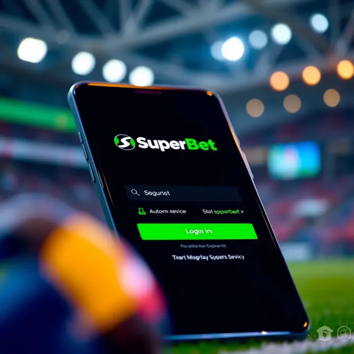 Secure login screen of the SuperBet app showing authentication process