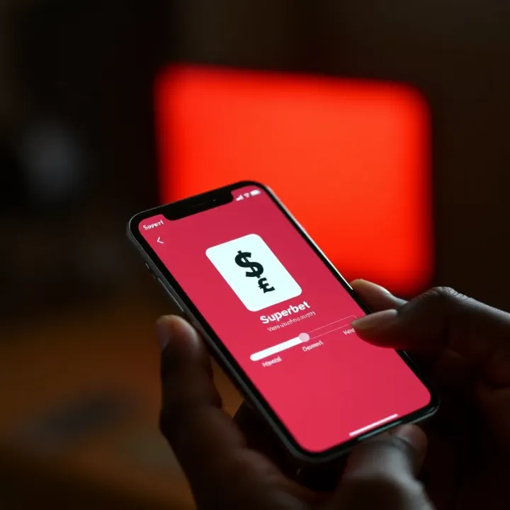 iPhone displaying Superbet app download screen with Nigerian currency symbol