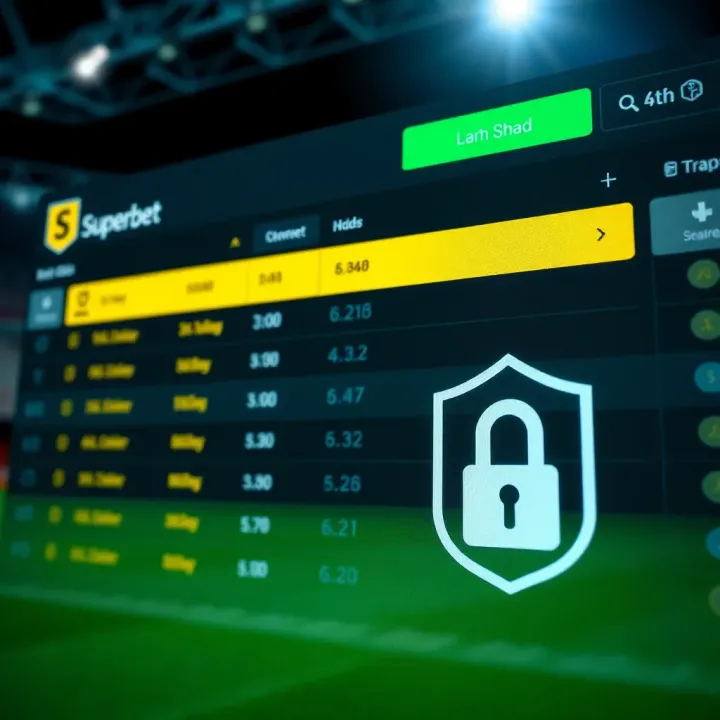 Illustration showing a digital betting platform interface with highlighted odds and a secure transaction symbol