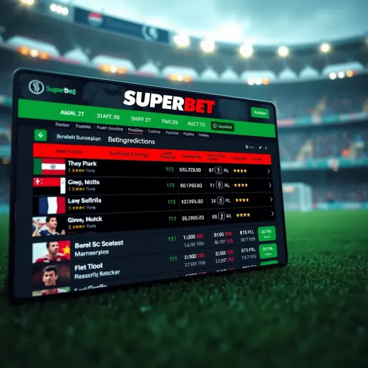 Superbet platform interface displaying Bundesliga betting options with odds and match insights