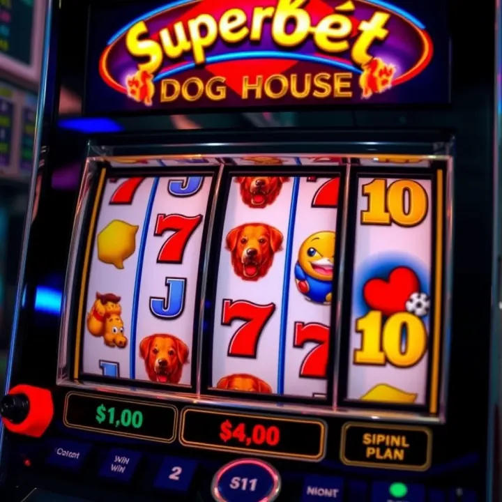 Slot machine reels displaying symbols from Superbet Dog House game