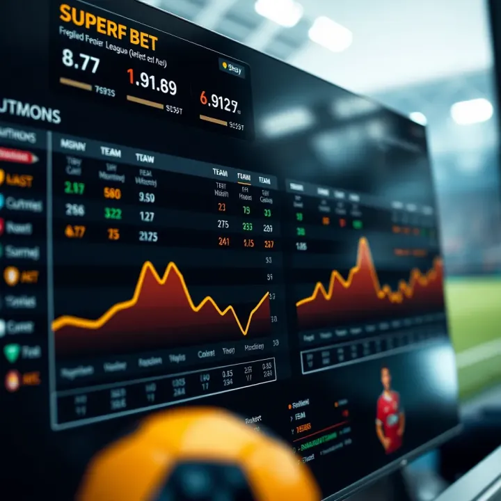 Graph displaying English Premier League team statistics and match outcomes for betting analysis