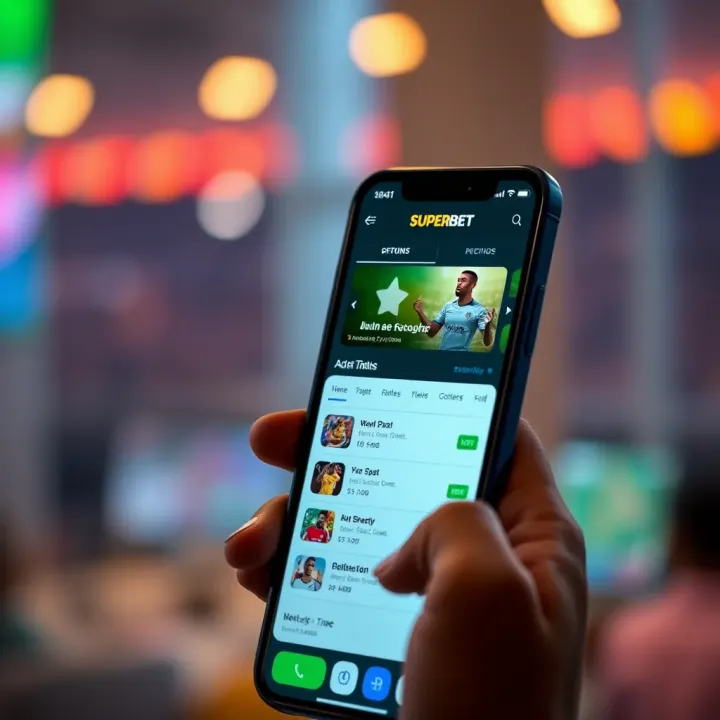 User-friendly interface of Superbet Mobile app showing diverse betting options