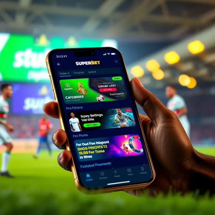 Superbet Betting Offers and Promotions in Nigeria Illustration of Superbet mobile app displaying various betting offers and promotions for Nigerian users