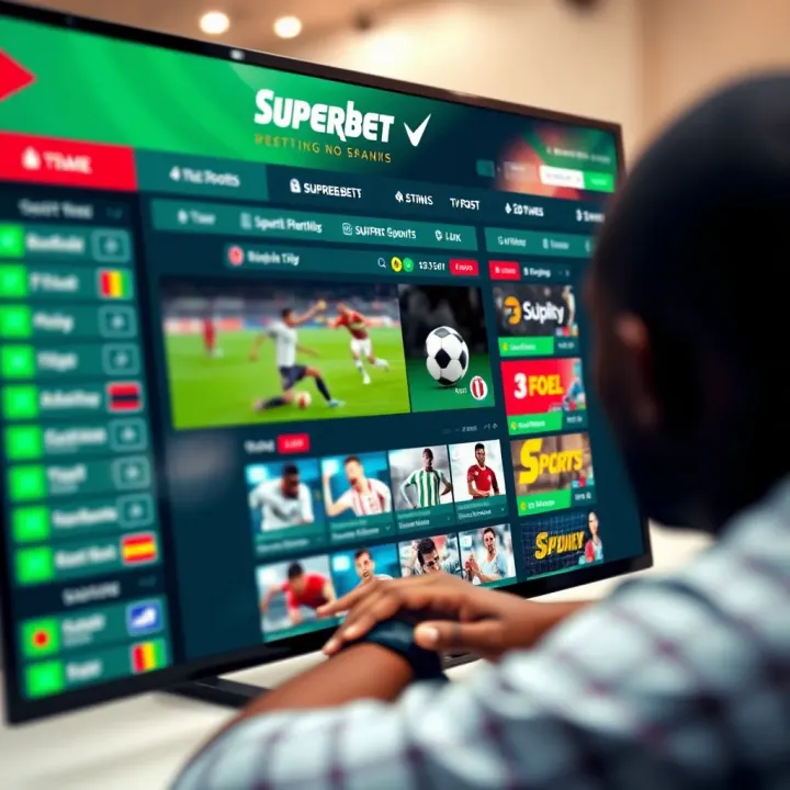 Interface of Superbet Nigeria showing live sports betting options