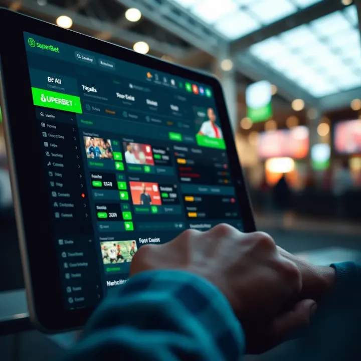 User navigating SuperBet Nigeria's sports betting platform on a digital device