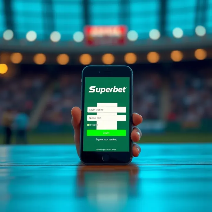 Mobile phone displaying Superbet old mobile login interface with Nigerian flag
