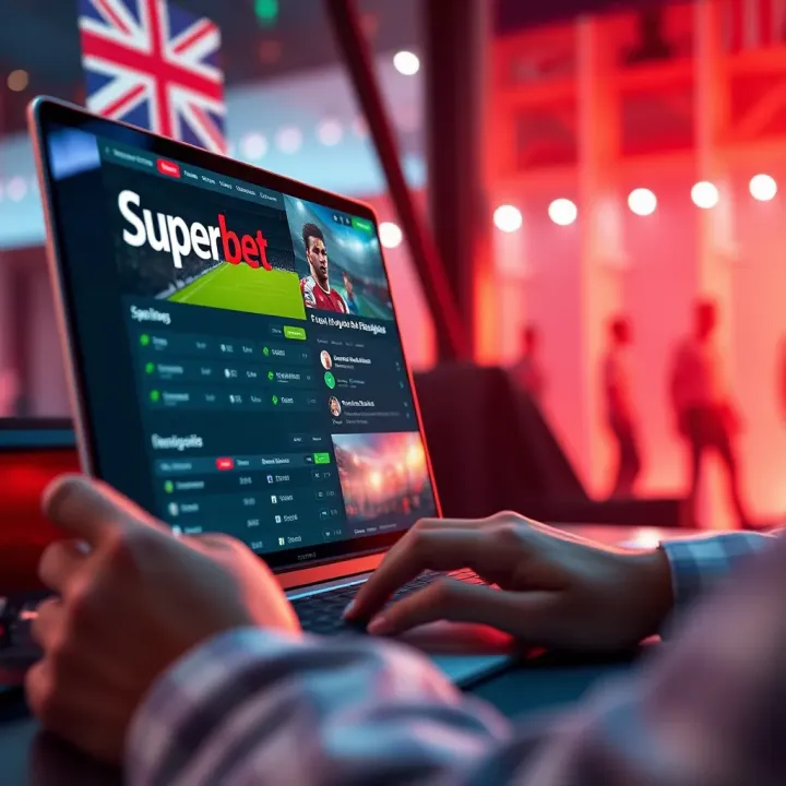 Interface of Superbet platform showcasing betting options and expert insights for English Premier League matches