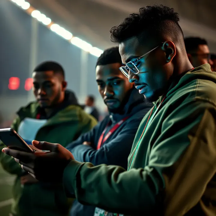 Nigerian Fans Exploring Serie A Betting Insights Nigerian football fans engaging with Serie A betting tips on digital platforms