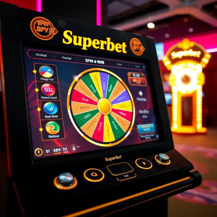 Superbet Spin and Win Game Interface User interface of Superbet showing Spin and Win game options and betting controls