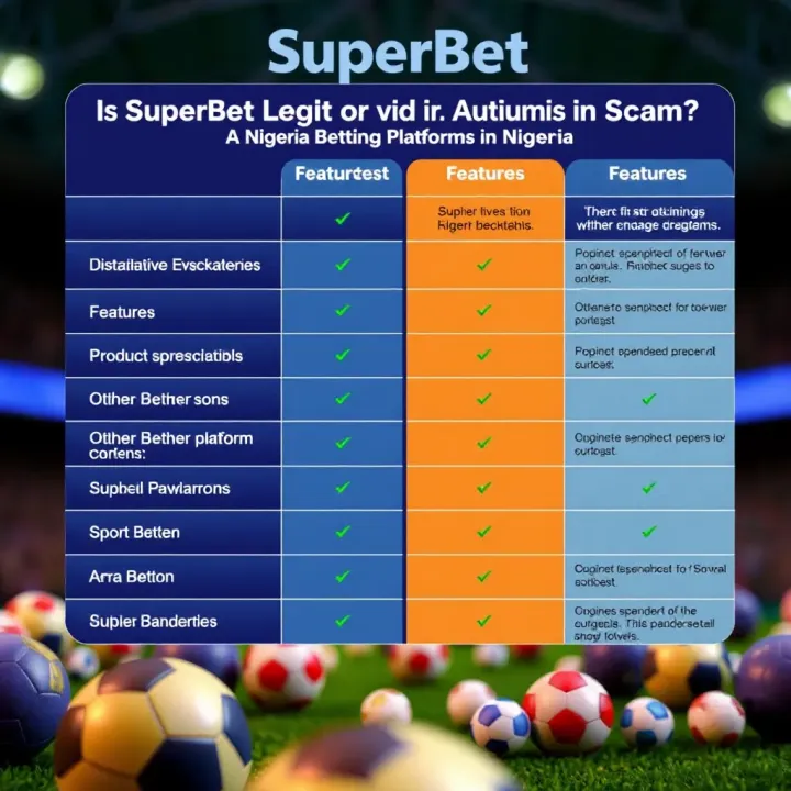 Comparison chart illustrating features of SuperBet against other Nigerian betting platforms