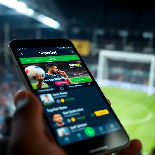 Superbet Web App Interface for Nigerian Users Superbet app interface displaying live sports betting options on a smartphone screen