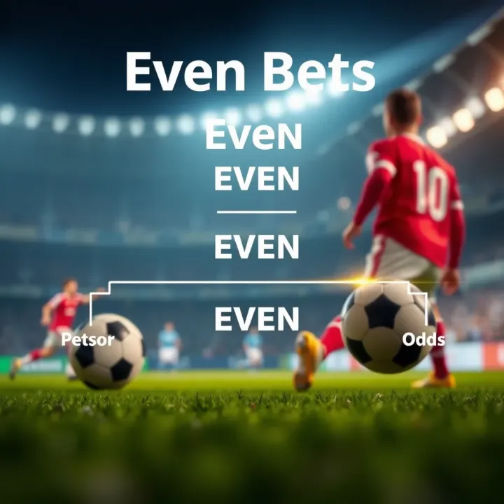 Diagram illustrating the concept of even bets with equal odds in sports betting