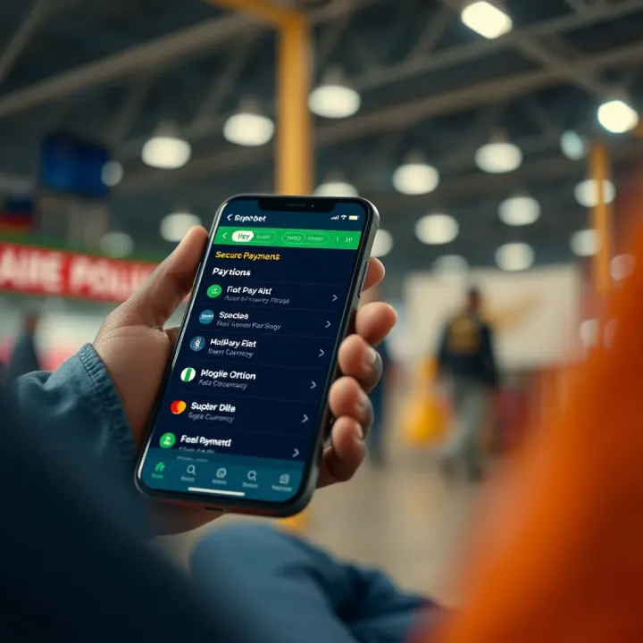 Secure Payment Methods on Superbet Mobile for Nigerian Users Mobile device showcasing secure payment options available on Superbet platform in Nigerian currency