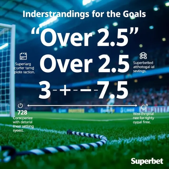 Graphic illustrating the concept of 'over 2.5' goals in football betting on Superbet platform