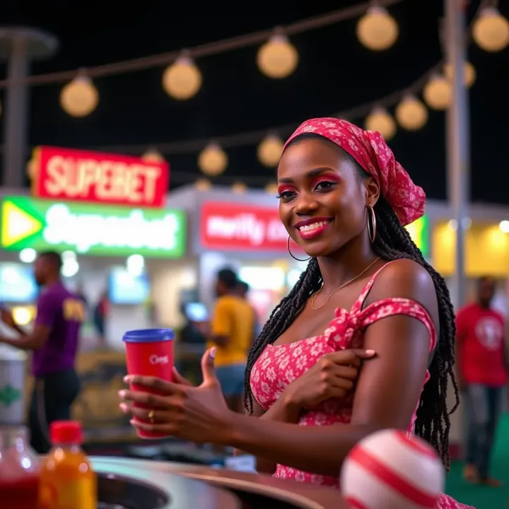 Impact of Superbet Marketing on Local Entertainment and Betting Visual representation of Superbet marketing strategy influencing entertainment and betting scenes in Nigeria