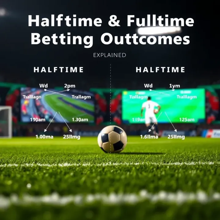 Halftime and Fulltime Betting Outcomes Explained Diagram illustrating halftime and fulltime betting outcomes in football