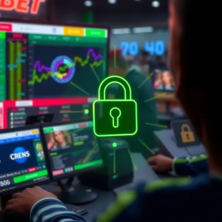 Illustration of a secure online connection symbolizing access to SuperBet mirror sites for uninterrupted betting