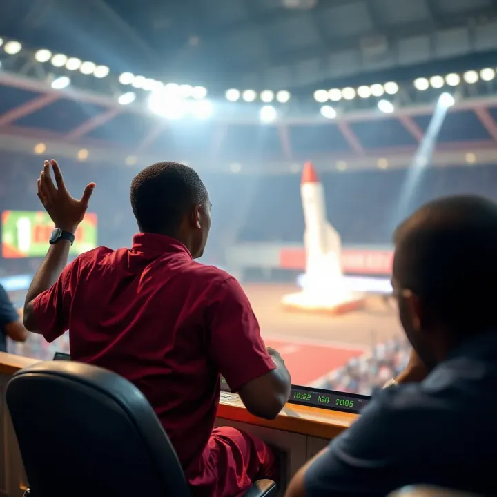 Illustration of rapid gameplay and excitement surrounding SuperBet Rocketman in Nigerian betting