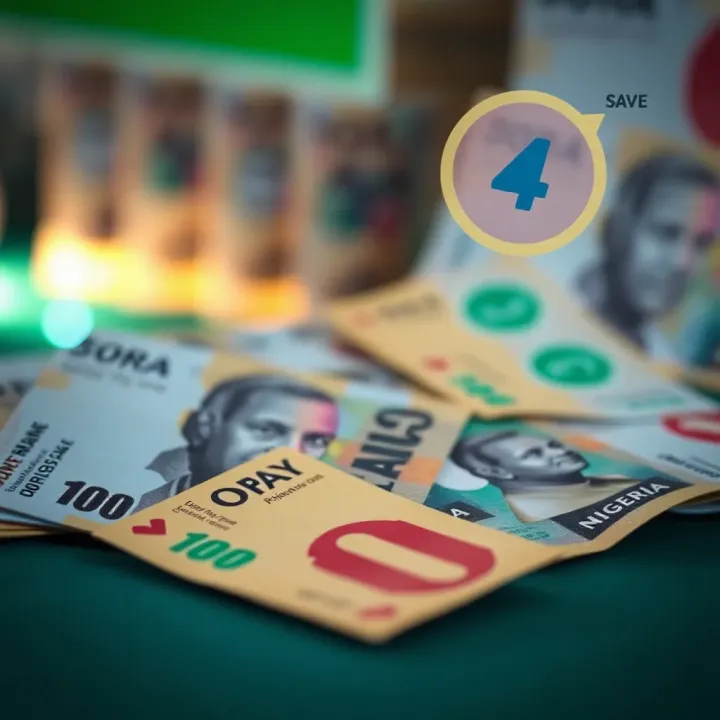 Illustration of Nigerian naira currency notes with icons representing fees and time savings