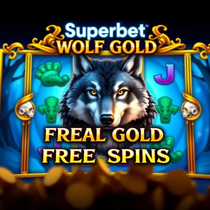 Wolf Gold slot game interface showing active free spins feature on Superbet Nigeria