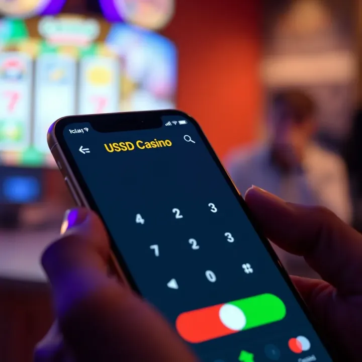 Mobile phone screen showing a USSD code dialer interface for casino gaming in Nigeria