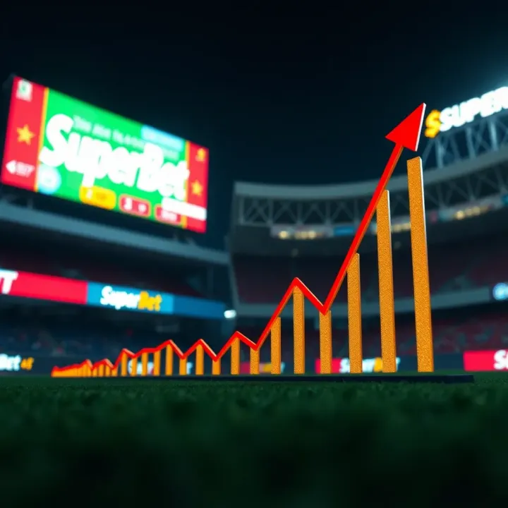 SuperBet's Market Decline Visualized Declining graph illustrating SuperBet's market performance drop in Nigeria's sports betting industry